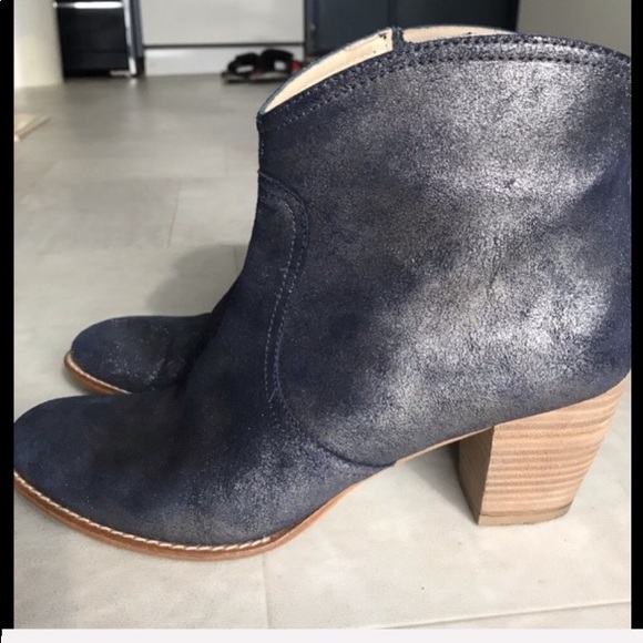 Blue Gray Sparkle Maison Auguste ankle booties 10 - Picture 3 of 8
